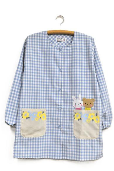 新作【おてんばママ】フラワーうさくまスモック